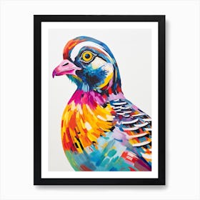 Colourful Bird Painting Partridge 4 Art Print