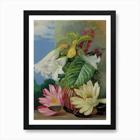 Lotus In A Vase Art Print