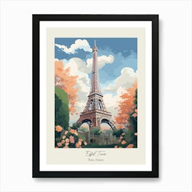 Eiffel Tower   Paris, France   Cute Botanical Illustration Travel 0 Poster Art Print