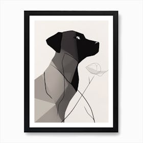 Dog Line Art Abstract 1 Art Print