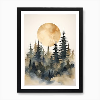Watercolour Of Gifford Pinchot National Forest   Washington Usa 3 Art Print