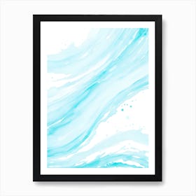 Blue Ocean Wave Watercolor Vertical Composition 112 Art Print