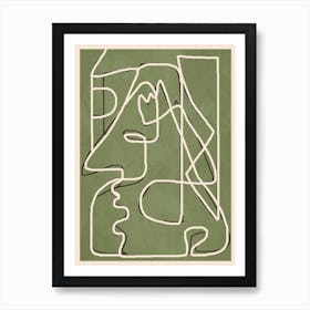 Abstract Face Sketch 1 Art Print