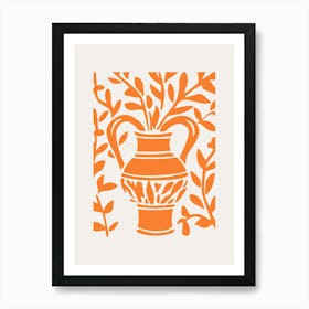 Abstract Orange Flower Art Print