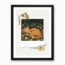 Scrapbook Ginger Cat Fairycore Painting 2 Art Print
