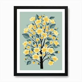 Linden Tree Flat Illustration 1 Art Print