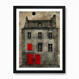 House With Red Door Art Print