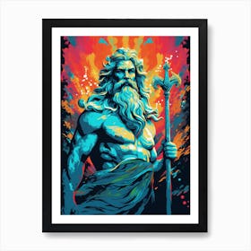 Poseidon Pop Art 7 Art Print