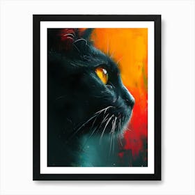 Black Cat Canvas Art Art Print