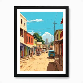 Zanzibar, Tanzania, Flat Illustration 2 Art Print