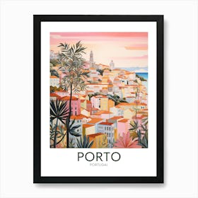 Porto, Portugal Maximalist Travel Poster Vibrant Colour Art Print