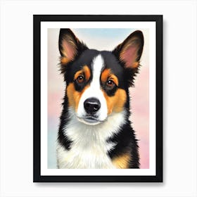 Cardigan Welsh Corgi 3 Watercolour Dog Art Print