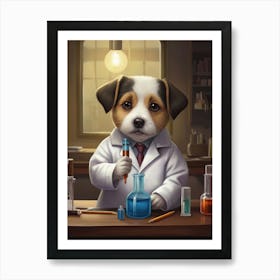 Dog In Lab Coat Dog Lover Affiche