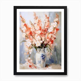 Delphinium Flower Still Life Painting 4 Dreamy Art Print