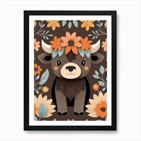 Floral Cute Baby Bear Nursery (28) 1 Art Print