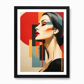 Beautiful woman - Abstract minimalist image in Bauhaus 4 Art Print