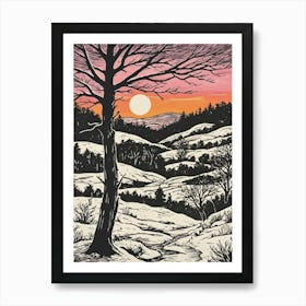 Winter Sunset Art Print