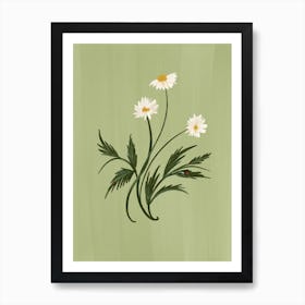Ladybugs Visit Daisy Art Print