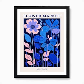 Blue Flower Market Poster Veronica 1 Art Print