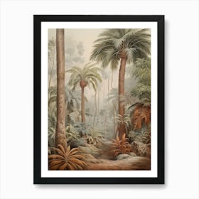 Vintage Jungle Botanical Illustration Palm Trees 2 Art Print