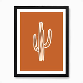 Cactus Line Drawing Old Man Cactus 1 Art Print