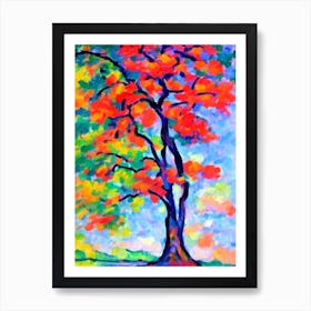 Pagoda Tree tree Abstract Block Colour Art Print