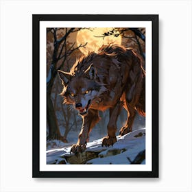 Wolf In The Woods Art Print