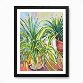 Spider Plant Impressionist Painting Art Print