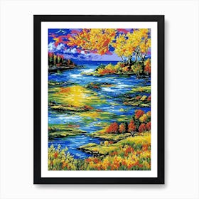 Sunset River Art Print