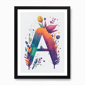 Colorful Letter A Illustration 96 Art Print