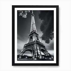 Eiffel Tower In Black And White 4 Art Print