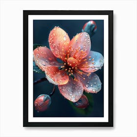 Raindrops On A Flower 1 Art Print