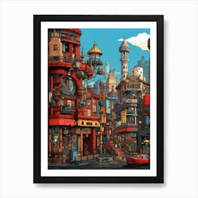 London Pixel Art 1 Art Print