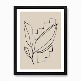 Leaf Line Drawing Art Print