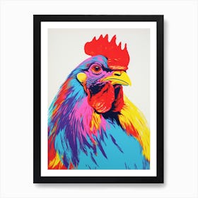 Andy Warhol Style Bird Rooster 2 Art Print