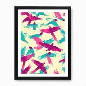 Parrots In Flight Art Print