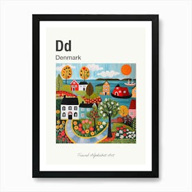 Kids Travel Alphabet  Denmark 2 Art Print