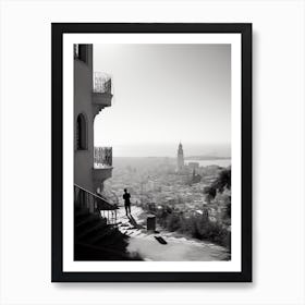 Haifa, Israel, Mediterranean Black And White Photography Analogue 1 Art Print