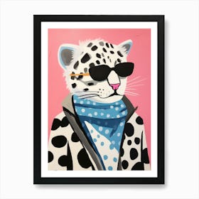 Little Snow Leopard 2 Wearing Sunglasses Art Print