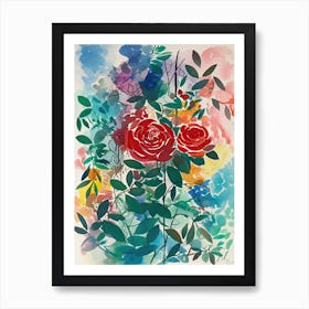 Camellia Flower Illustration 2 Art Print