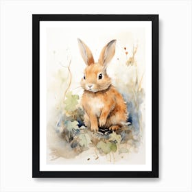 Bunny Drawing Rabbit Prints Watercolour 3 Art Print