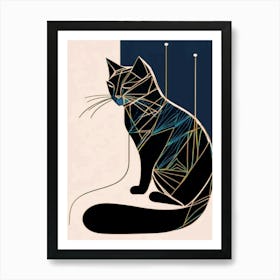 Geometric Cat Affiche