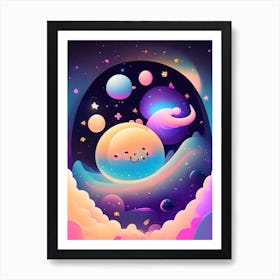 Cosmic Background Radiation Kawaii Kids Space Art Print