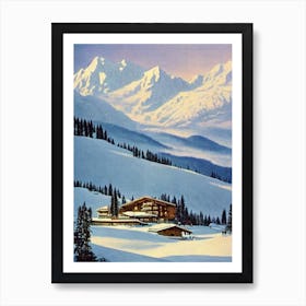 Madonna Di Campiglio, Italy Ski Resort Vintage Landscape 1 Skiing Poster Art Print