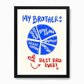 Best Brother Ever Gift for Brother Art Print