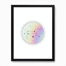 Leo  Zodiac Star Chart Art Print