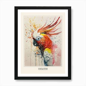 Cockatoo Colourful Watercolour 3 Poster Art Print