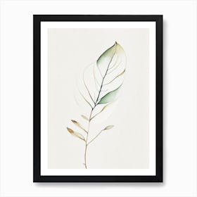 Vanilla Leaf Minimalist Watercolour 1 Art Print