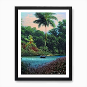 Tanjung Puting National Park Indonesia Pointillism Art Print