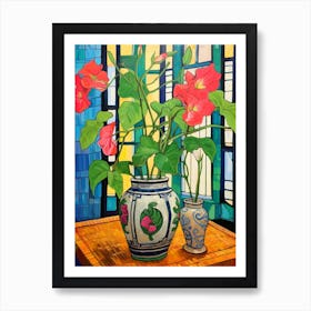 Flowers In A Vase Still Life Painting Bougainvillea 4 Art Print